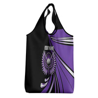 Personalized Purple Winged Golf Ball Grocery Bag Bold Golf Graphic Design - Wonder Print Shop