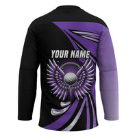 Personalized Purple Winged Golf Ball Hockey Jersey Bold Golf Graphic Design - Wonder Print Shop