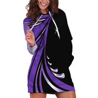 Personalized Purple Winged Golf Ball Hoodie Dress Bold Golf Graphic Design - Wonder Print Shop