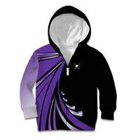 Personalized Purple Winged Golf Ball Kid Hoodie Bold Golf Graphic Design - Wonder Print Shop