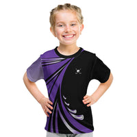Personalized Purple Winged Golf Ball Kid T Shirt Bold Golf Graphic Design - Wonder Print Shop