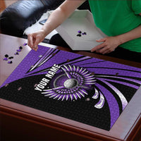 Personalized Purple Winged Golf Ball Puzzle Bold Golf Graphic Design - Wonder Print Shop