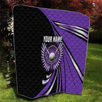 Personalized Purple Winged Golf Ball Quilt Bold Golf Graphic Design - Wonder Print Shop