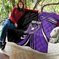 Personalized Purple Winged Golf Ball Quilt Bold Golf Graphic Design - Wonder Print Shop
