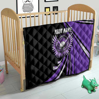 Personalized Purple Winged Golf Ball Quilt Bold Golf Graphic Design - Wonder Print Shop