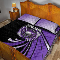 Personalized Purple Winged Golf Ball Quilt Bed Set Bold Golf Graphic Design - Wonder Print Shop
