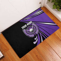 Personalized Purple Winged Golf Ball Rubber Doormat Bold Golf Graphic Design - Wonder Print Shop
