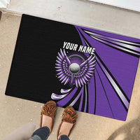 Personalized Purple Winged Golf Ball Rubber Doormat Bold Golf Graphic Design - Wonder Print Shop