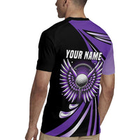 Personalized Purple Winged Golf Ball Rugby Jersey Bold Golf Graphic Design - Wonder Print Shop