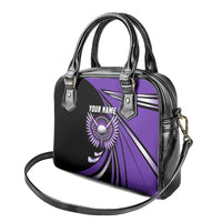 Personalized Purple Winged Golf Ball Shoulder Handbag Bold Golf Graphic Design - Wonder Print Shop