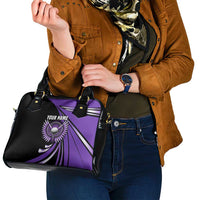 Personalized Purple Winged Golf Ball Shoulder Handbag Bold Golf Graphic Design - Wonder Print Shop