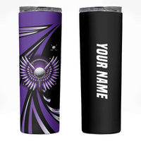 Personalized Purple Winged Golf Ball Skinny Tumbler Bold Golf Graphic Design - Wonder Print Shop