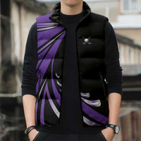 Personalized Purple Winged Golf Ball Sleeveless Puffer Jacket Bold Golf Graphic Design - Wonder Print Shop