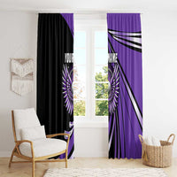 Personalized Purple Winged Golf Ball Window Curtain Bold Golf Graphic Design - Wonder Print Shop
