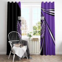 Personalized Purple Winged Golf Ball Window Curtain Bold Golf Graphic Design - Wonder Print Shop