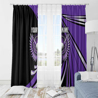 Personalized Purple Winged Golf Ball Window Curtain Bold Golf Graphic Design - Wonder Print Shop