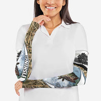 Personalized Largemouth Bass Fishing Arm Sleeves with Camo Reeds - Outdoor Angler Design - Wonder Print Shop