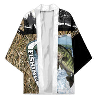 Personalized Largemouth Bass Fishing Kimono with Camo Reeds - Outdoor Angler Design - Wonder Print Shop