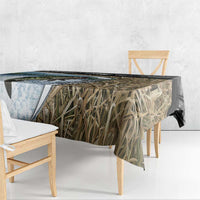 Personalized Largemouth Bass Fishing Tablecloth with Camo Reeds - Outdoor Angler Design - Wonder Print Shop