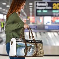 Personalized Largemouth Bass Fishing Travel Bag with Camo Reeds - Outdoor Angler Design - Wonder Print Shop