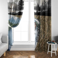 Personalized Largemouth Bass Fishing Window Curtain with Camo Reeds - Outdoor Angler Design - Wonder Print Shop