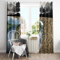 Personalized Largemouth Bass Fishing Window Curtain with Camo Reeds - Outdoor Angler Design - Wonder Print Shop