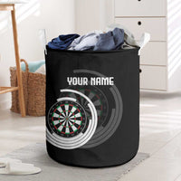 Personalized Black and White Dartboard Laundry Basket Bullseye Target Design for Dart Players - Wonder Print Shop