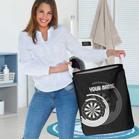 Personalized Black and White Dartboard Laundry Basket Bullseye Target Design for Dart Players - Wonder Print Shop