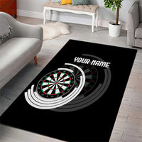 Personalized Black and White Dartboard Area Rug Bullseye Target Design for Dart Players - Wonder Print Shop
