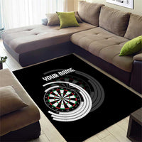 Personalized Black and White Dartboard Area Rug Bullseye Target Design for Dart Players - Wonder Print Shop