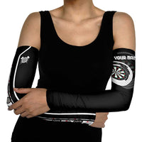Personalized Black and White Dartboard Arm Sleeves Bullseye Target Design for Dart Players - Wonder Print Shop