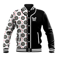 Personalized Black and White Dartboard Baseball Jacket Bullseye Target Design for Dart Players - Wonder Print Shop
