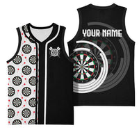 Personalized Black and White Dartboard Basketball Jersey Bullseye Target Design for Dart Players - Wonder Print Shop