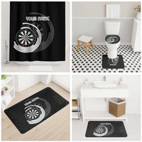Personalized Black and White Dartboard Bathroom Set Bullseye Target Design for Dart Players - Wonder Print Shop