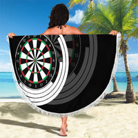 Personalized Black and White Dartboard Beach Blanket Bullseye Target Design for Dart Players - Wonder Print Shop