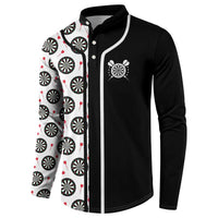 Personalized Black and White Dartboard Button Sweatshirt Bullseye Target Design for Dart Players - Wonder Print Shop