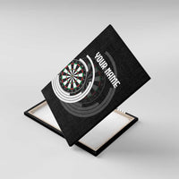 Personalized Black and White Dartboard Canvas Wall Art Bullseye Target Design for Dart Players - Wonder Print Shop