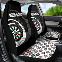 Personalized Black and White Dartboard Car Seat Cover Bullseye Target Design for Dart Players - Wonder Print Shop
