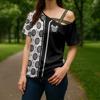Personalized Black and White Dartboard Cross Shoulder Shirt Bullseye Target Design for Dart Players - Wonder Print Shop