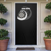 Personalized Black and White Dartboard Door Cover Bullseye Target Design for Dart Players - Wonder Print Shop