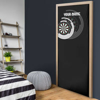 Personalized Black and White Dartboard Door Cover Bullseye Target Design for Dart Players - Wonder Print Shop