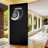 Personalized Black and White Dartboard Door Cover Bullseye Target Design for Dart Players - Wonder Print Shop