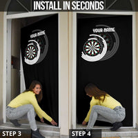 Personalized Black and White Dartboard Door Cover Bullseye Target Design for Dart Players - Wonder Print Shop