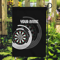 Personalized Black and White Dartboard Garden Flag Bullseye Target Design for Dart Players - Wonder Print Shop