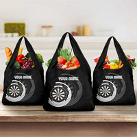 Personalized Black and White Dartboard Grocery Bag Bullseye Target Design for Dart Players - Wonder Print Shop