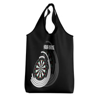Personalized Black and White Dartboard Grocery Bag Bullseye Target Design for Dart Players - Wonder Print Shop