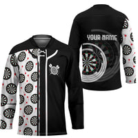Personalized Black and White Dartboard Hockey Jersey Bullseye Target Design for Dart Players - Wonder Print Shop
