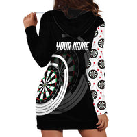 Personalized Black and White Dartboard Hoodie Dress Bullseye Target Design for Dart Players - Wonder Print Shop