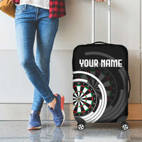 Personalized Black and White Dartboard Luggage Cover Bullseye Target Design for Dart Players - Wonder Print Shop