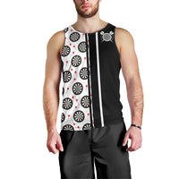 Personalized Black and White Dartboard Men Tank Top Bullseye Target Design for Dart Players - Wonder Print Shop